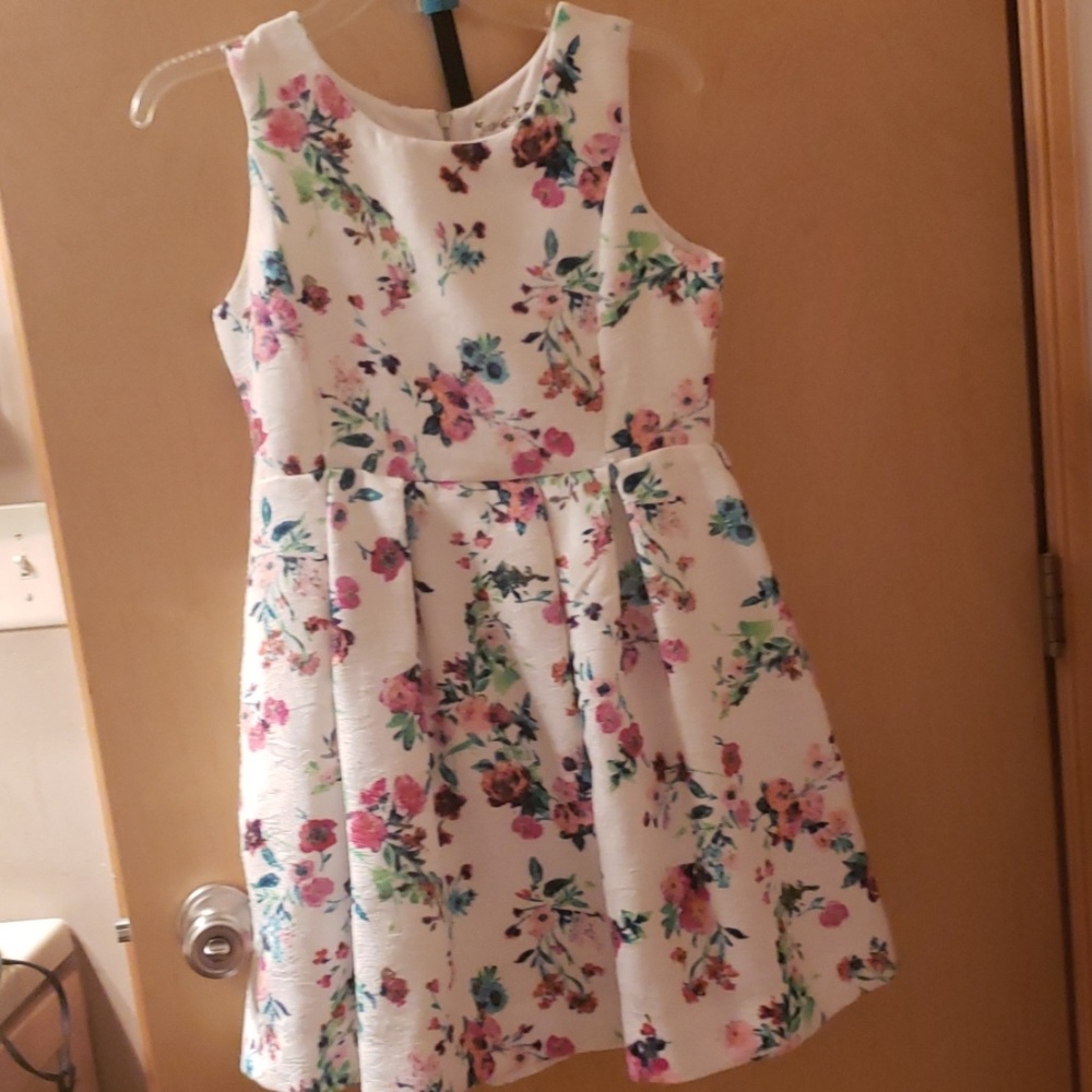 girls size 14 sleeveless dress floral print